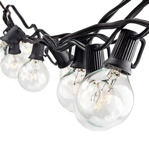 G40 25 Led Bulb Globe String Lights With Clear Bulb Backyard Patio