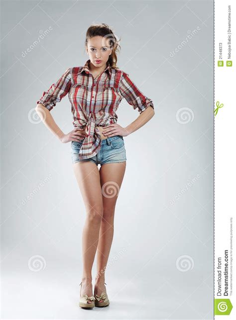 Fille Sexy Utilisant Le Pantalon Chaud Image Stock Image Du Longtemps