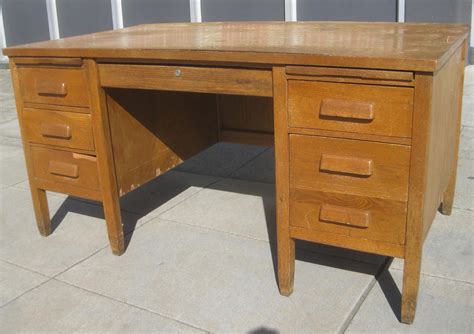 Uhuru Furniture And Collectibles Sold Oak Teachers Desk 50