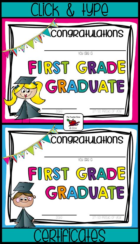 First Grade Graduation Certificates And First Grade Graduation