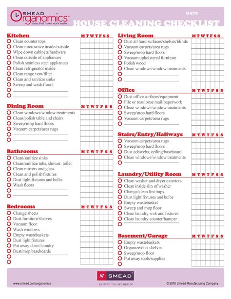 Housekeeping Checklist Printable Template Editable File Ubicaciondepersonas Cdmx Gob Mx