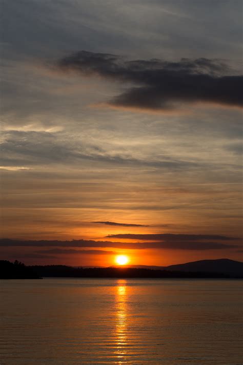 Sunset Reflection Across The Lake Free Nature Stock