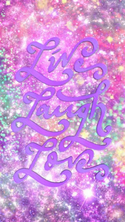 The Words Live Laugh Love Written In Purple And Pink On A Colorful