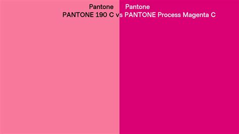 Pantone 190 C Vs Pantone Process Magenta C Side By Side Comparison