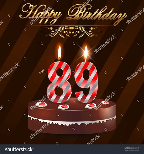 89 year happy birthday card cake 스톡 벡터 로열티 프리 249348010 shutterstock