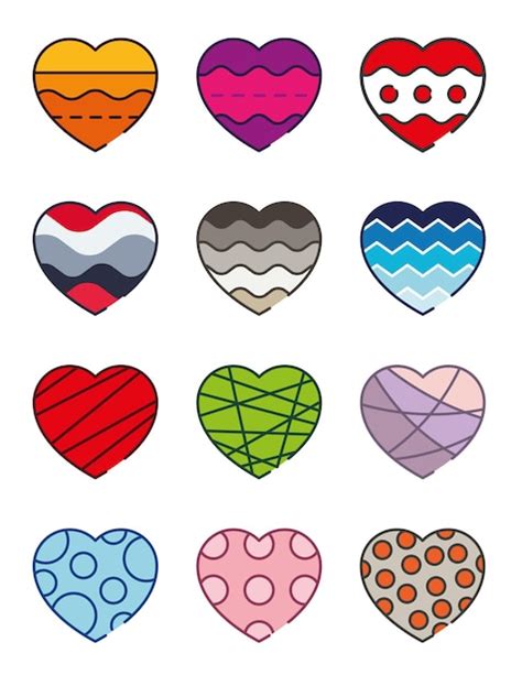 Premium Vector 12 Colorful Hearts Vector Shapes