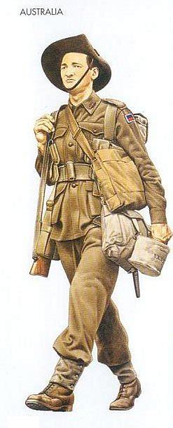 Military Uniforms Of World War Ii World War 2 Australian Infantryman