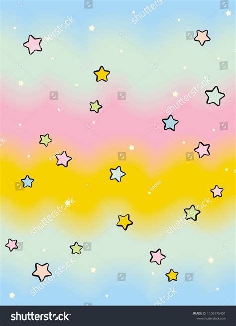 Pastel Rainbow Background Colorful Stars Abstract Stock Vector Royalty