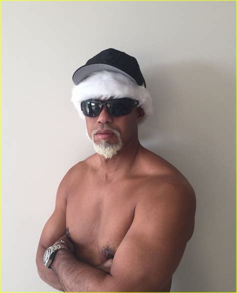 Tiger Woods Goes Shirtless With A Gray Goatee To Play Santa Photo