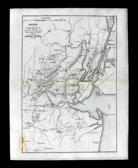 Us Revolutionary War Map New Jersey Battles Princeton Fort Washington Nyc Picclick