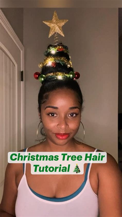Christmas Tree Hair Tutorial 🎄for Holiday Party Christmas Tree Hair