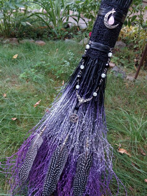 Witchs Broom Halloween Broom Porch Decor Jumping Etsy Witch Broom