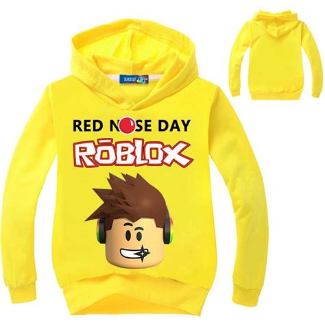 Roblox Hoodies Shirt For Boys Sweatshirt Red Noze Day Costume Children