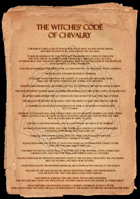 14x20 Witches Code Of Chivalry