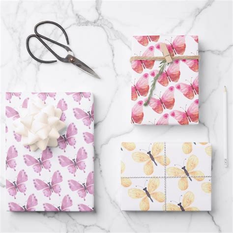Butterfly Wrapping Paper Sheets Zazzle