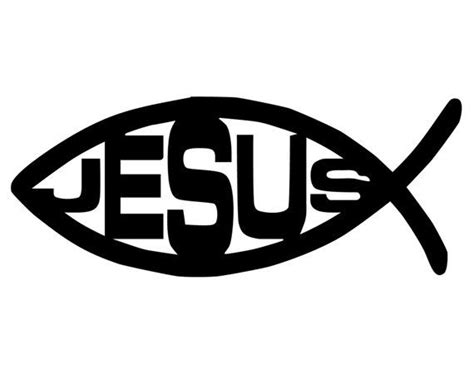 Jesus Fish Decal Jesus Fish Sticker Christian Fish Symbol Sticker