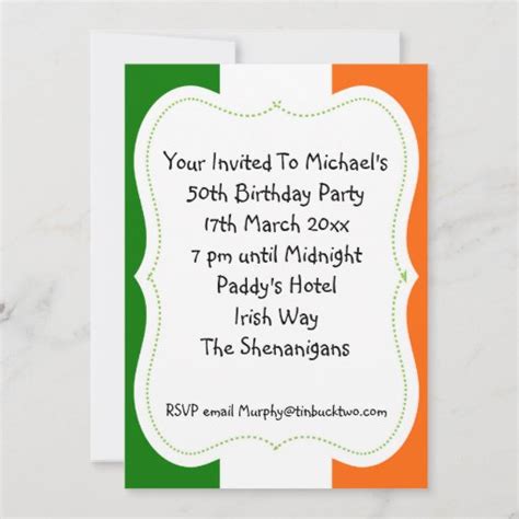 Irish Themed Celebration Party Invitations Zazzle