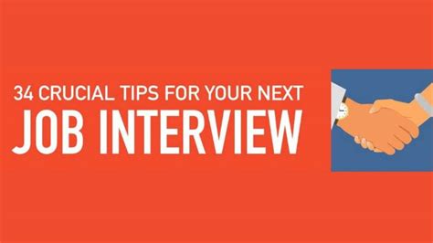 34 Crucial Tips For Your Next Job Interview Job Search Infographics