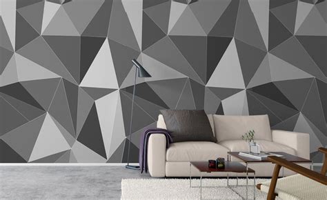 Geometric Wallpaper Bedroom Feature Wall Wall Decor Design