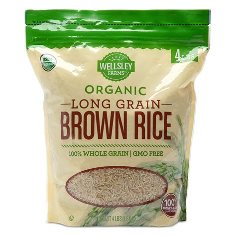 Wellsley Farms Organic Long Grain Brown Rice 4 Lbs