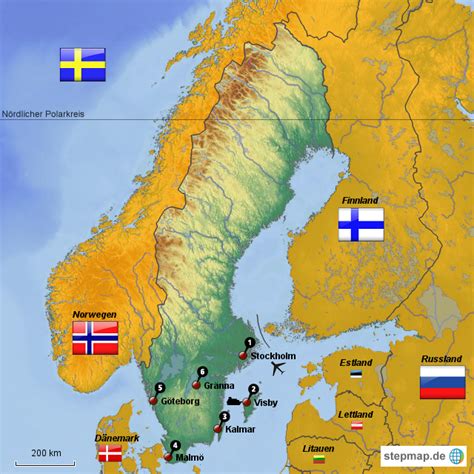 Stepmap Schweden 2016 Landkarte Für Deutschland