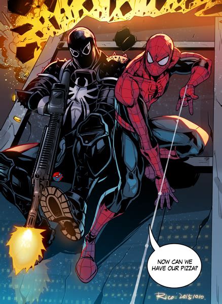 Spider Man Venom Peter Parker Flash Thompson And Agent Venom