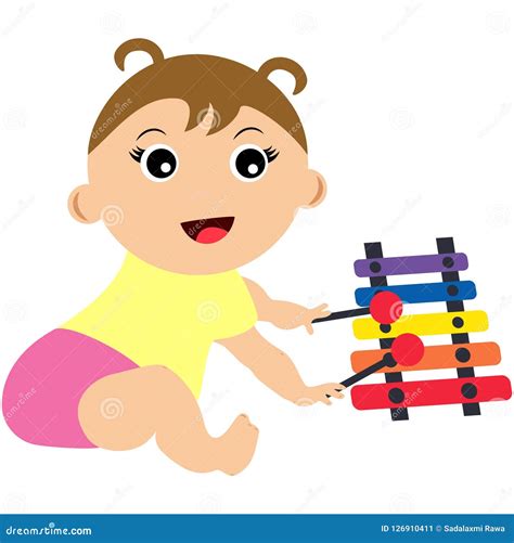 Baby Playing Xylophone Stock Image 126910411