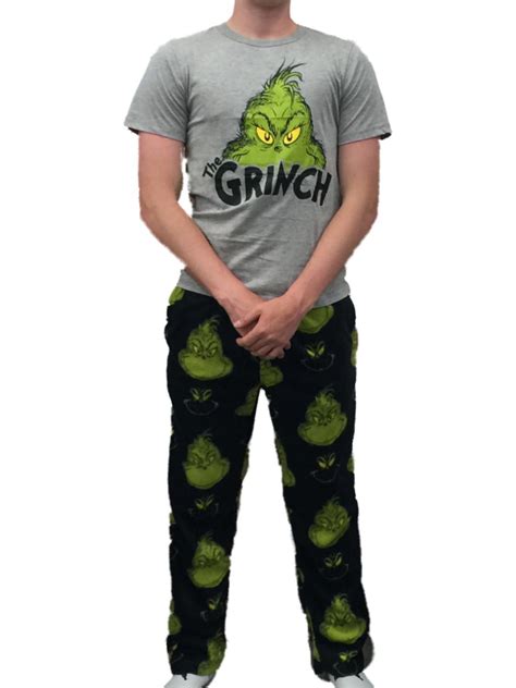 Pajama Sets Clothing Intimo Boys Dr Seuss The Grinch Evil Smile Pajama