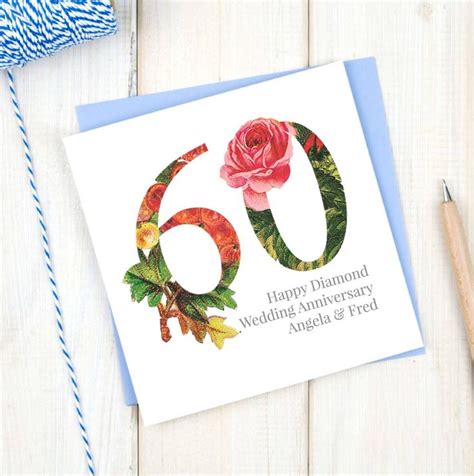 Personalised Diamond 60th Wedding Anniversary Card Ideas 2019 Diamond