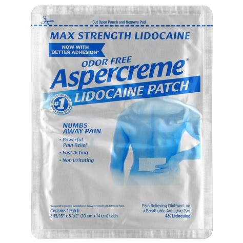 Aspercreme Pain Relief Patch With 4 Lidocaine Max Strength