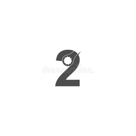Number 2 Logo Icon With Wrench Design Vector Stock Vector