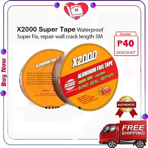 Cod Super Tape X2000 Self Adhesive Waterproof Tape Aluminum Foil Tape