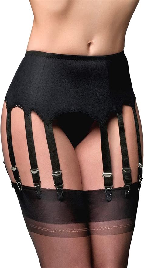 Nylon Dreams NDL12 Women S Garter Belt 12 Strap Suspender Belt At