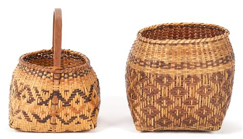 Lot 414 2 Native American Cherokee Rivercane Baskets Case Auctions