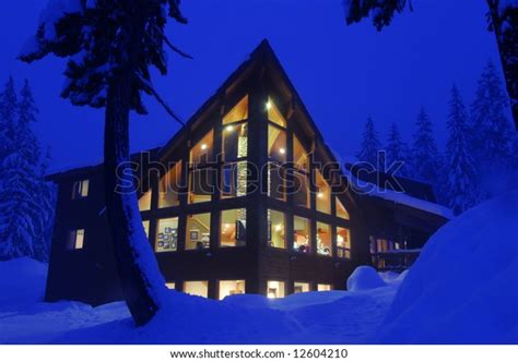 Winter Snow Scene Cabin Lake Kachess Stock Photo Edit Now 12604210