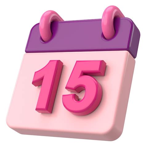 Premium Photo 15th Fifteenth Day Of Month Calendar 3d Illustration