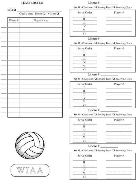 Washington Volleyball Team Roster Sheet Wiaa Download