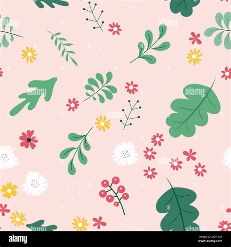 Seamless Pattern Background With Simple Flower Design Elements Vector