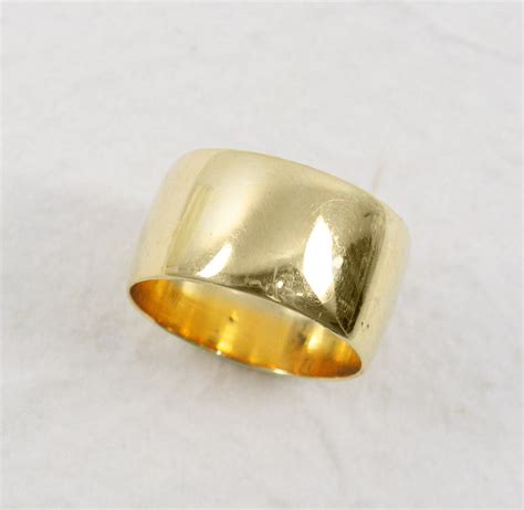 Gold Wide Wedding Band 14k Yellow Gold Gold By Weddingrings585