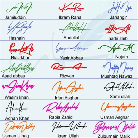 Different Names Signature Collection Likhaari Signature Name