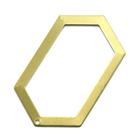 Raw Brass Elongated Hexagon Shape 54x32mm 08 Thickness Etsy
