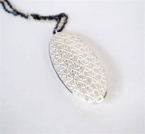 Large Silver Oval Pendant By Kate Holdsworth Designs