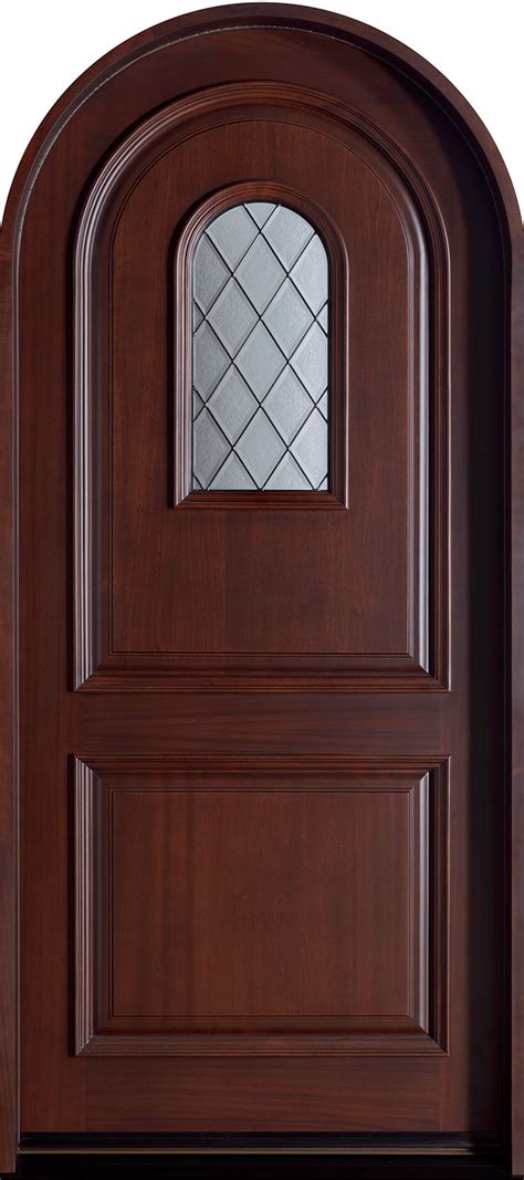 Front Door Custom Single Solid Wood With Dark Mahogany Finish