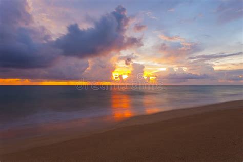 Beautiful Seascape At Sunset With Dramatic Clouds Stock Image Image