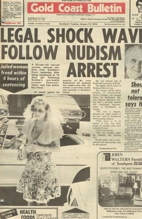 Flashback Nudism Arrest Scandal Gold Coast Bulletin
