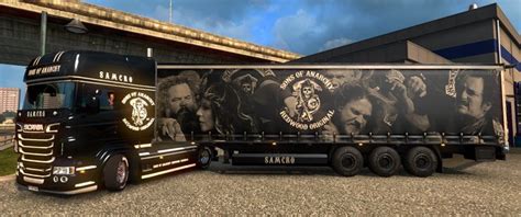 Ets2 Sons Of Anarchy Pack For Rjl Scania R Multi V 10 Skins Mod Für