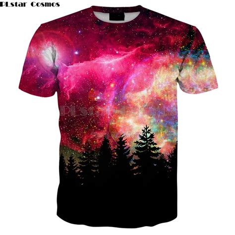 Plstar Cosmos Drop Shipping 2018 Summer Fashion Mens Womens T Shirt Galaxy Space The Forest 3d