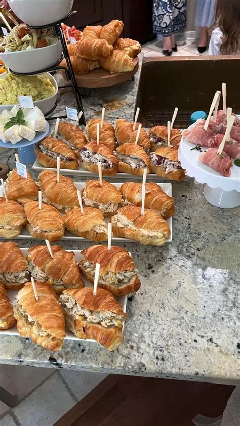 Grazing Table With Mini Sandwiches And A Charcuterie Board Bridal