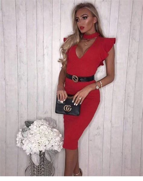 Top Quality Sexy Women Dress Red Sleeveless Knee Length Bandage Night