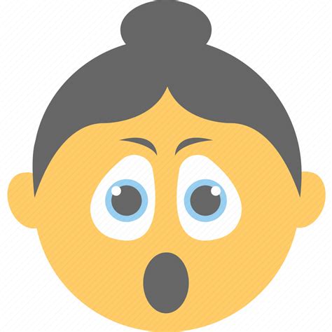 Gasping Face Open Mouth Shocked Surprised Woman Emoji Icon